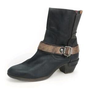 Pikolinos Mid Calf Zip Up Boots Leather Distressed Shoes Sz 38 Us 7.5-8